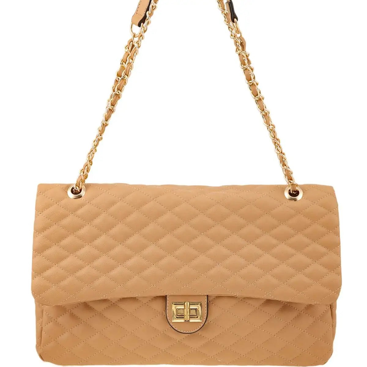Medium Leather Chain Quilted Shoulder Bag