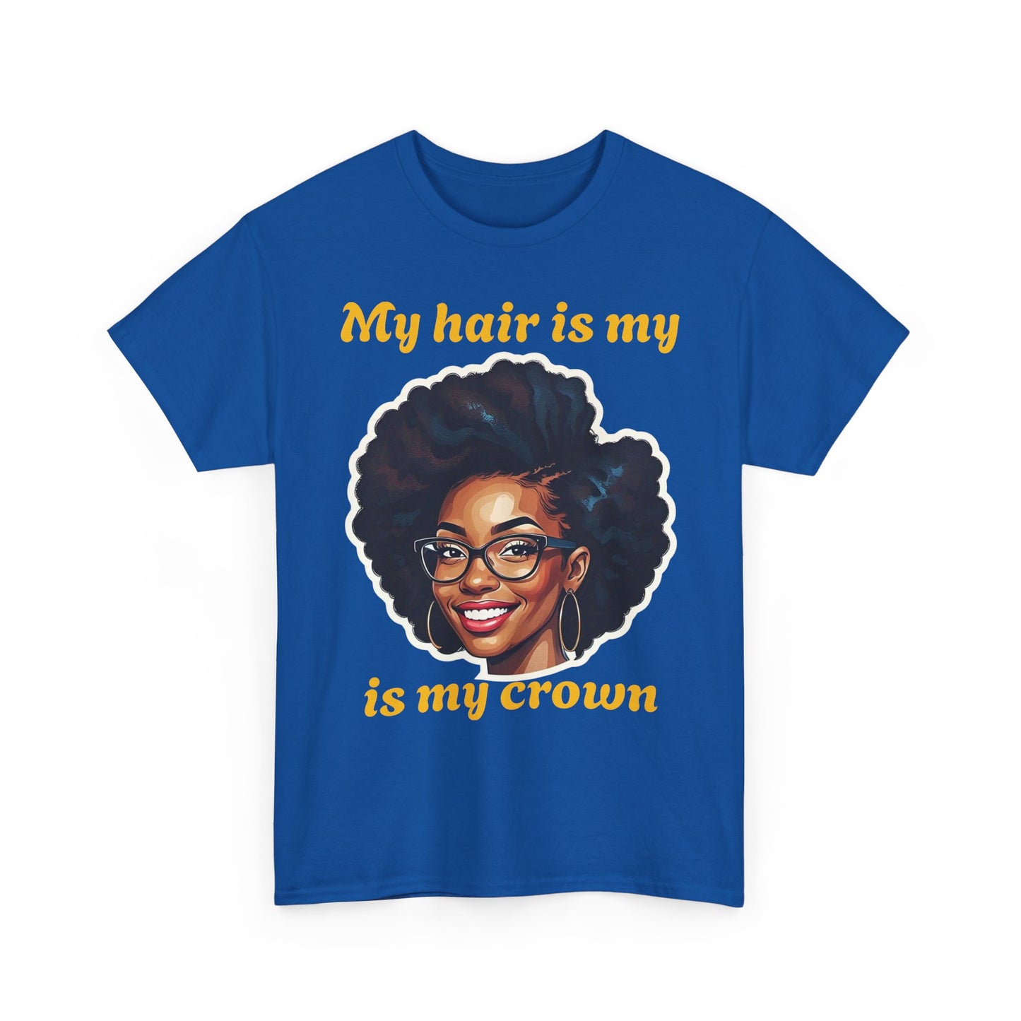 Empowering Afrocentric Tee | My Hair is My Crown | Unisex Cotton T-Shirt, Gift for Natural Hair Lovers, Black History Month, Affirmation