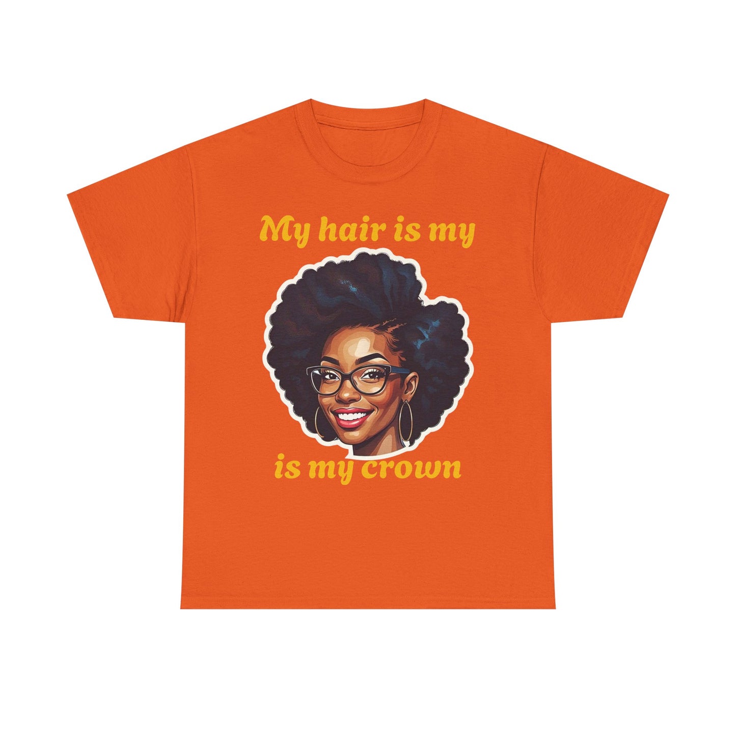 Empowering Afrocentric Tee | My Hair is My Crown | Unisex Cotton T-Shirt, Gift for Natural Hair Lovers, Black History Month, Affirmation