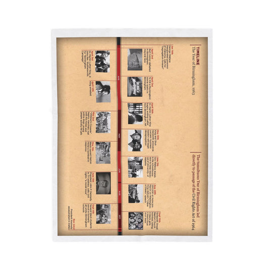 Velveteen Plush Blanket - Civil Rights Movement Timeline - Soft Cozy Throw, Warm Fleece Bedding, Black History Gift, Inspirational Cover,