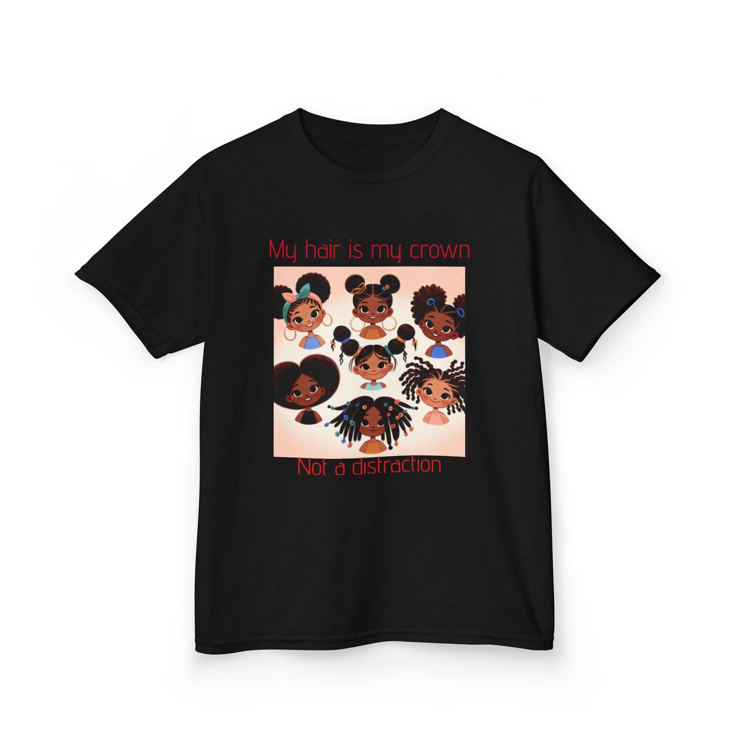 My Hair is My Crown Kids Tee, Cute Kids Shirt, Black Girl Pride Apparel, Afrocentric T-Shirt, Birthday Gift, Everyday Wear