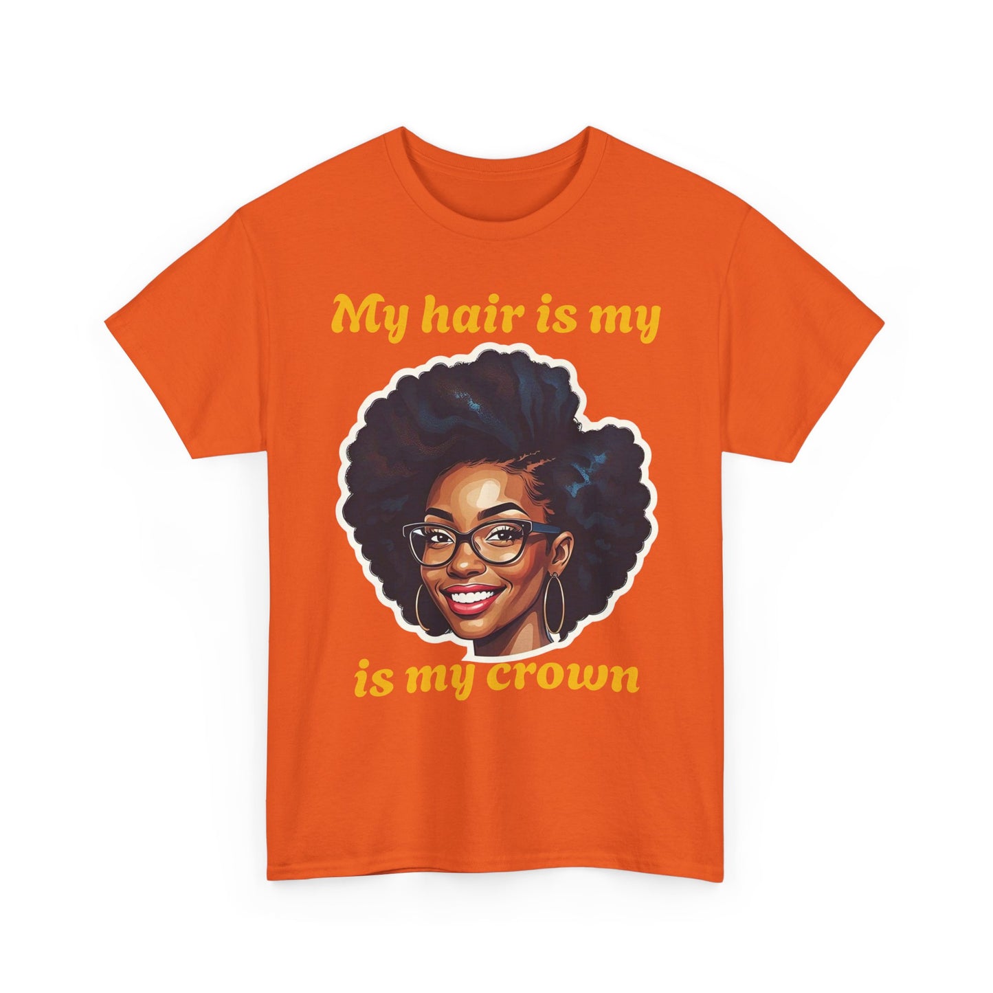 Empowering Afrocentric Tee | My Hair is My Crown | Unisex Cotton T-Shirt, Gift for Natural Hair Lovers, Black History Month, Affirmation