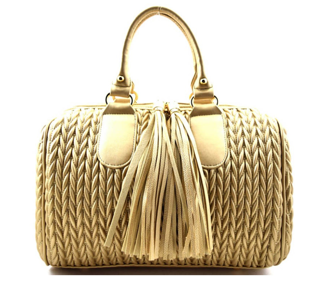 Braided Satchel with Tassel