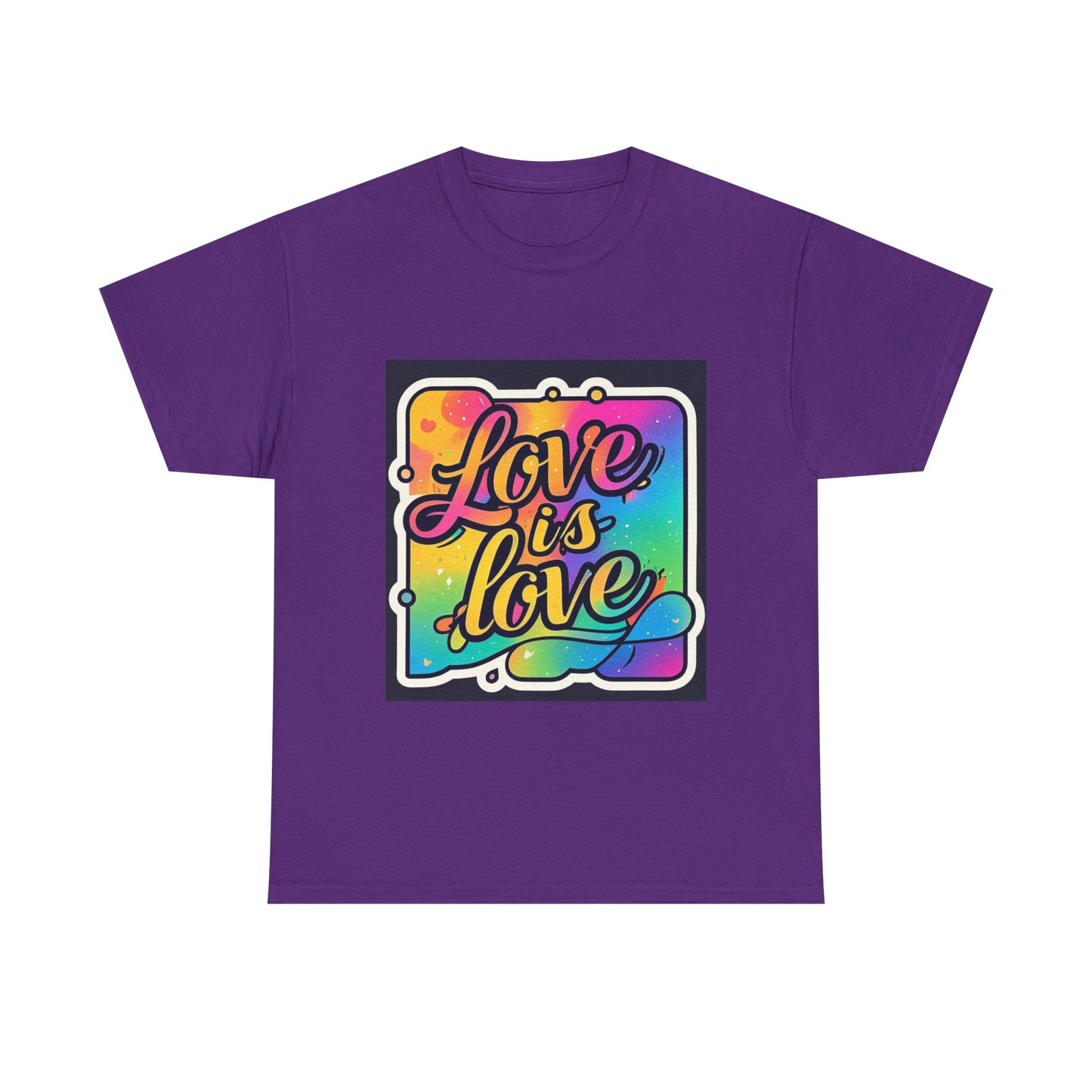 Rainbow Love is Love Unisex Heavy Cotton Tee, LGBTQ Pride Shirt, Inclusive Gift, Colorful Casual Wear, Affirmation Tee