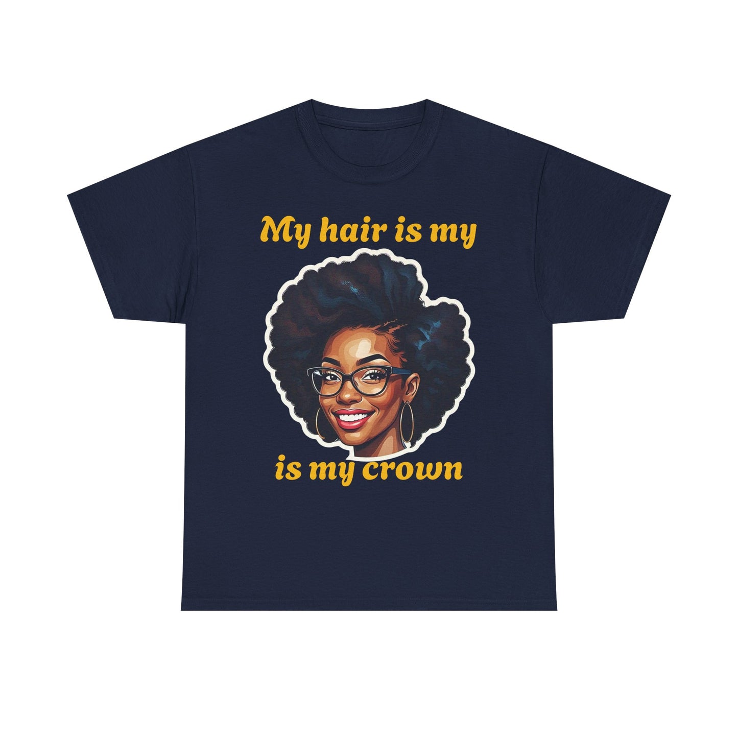Empowering Afrocentric Tee | My Hair is My Crown | Unisex Cotton T-Shirt, Gift for Natural Hair Lovers, Black History Month, Affirmation