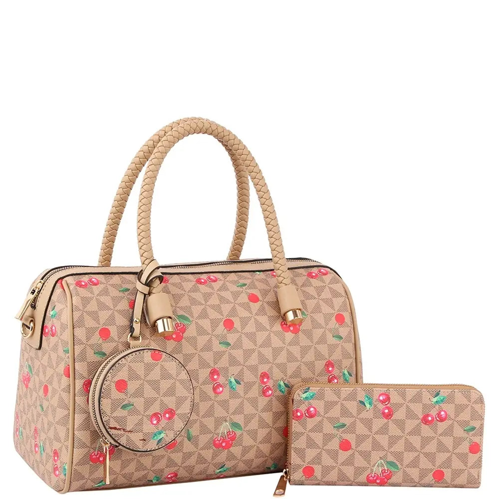 3IN1 Cherry Monogram Boston Bag W Wallet & Coin case of 3
$45.25 MSRP $89.99