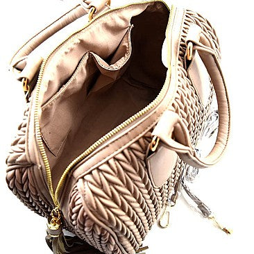 Braided Satchel with Tassel