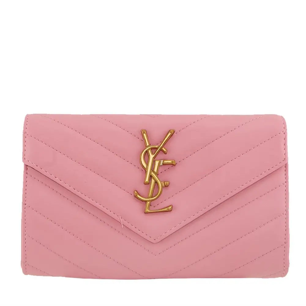 Metal Letter Engraved Chevron Quilted Handbag