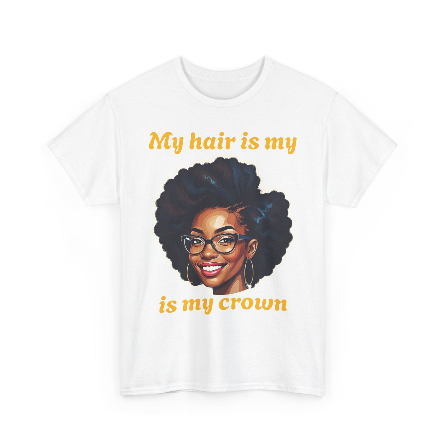 Empowering Afrocentric Tee | My Hair is My Crown | Unisex Cotton T-Shirt, Gift for Natural Hair Lovers, Black History Month, Affirmation