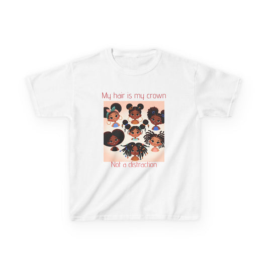 My Hair is My Crown Kids Tee, Cute Kids Shirt, Black Girl Pride Apparel, Afrocentric T-Shirt, Birthday Gift, Everyday Wear