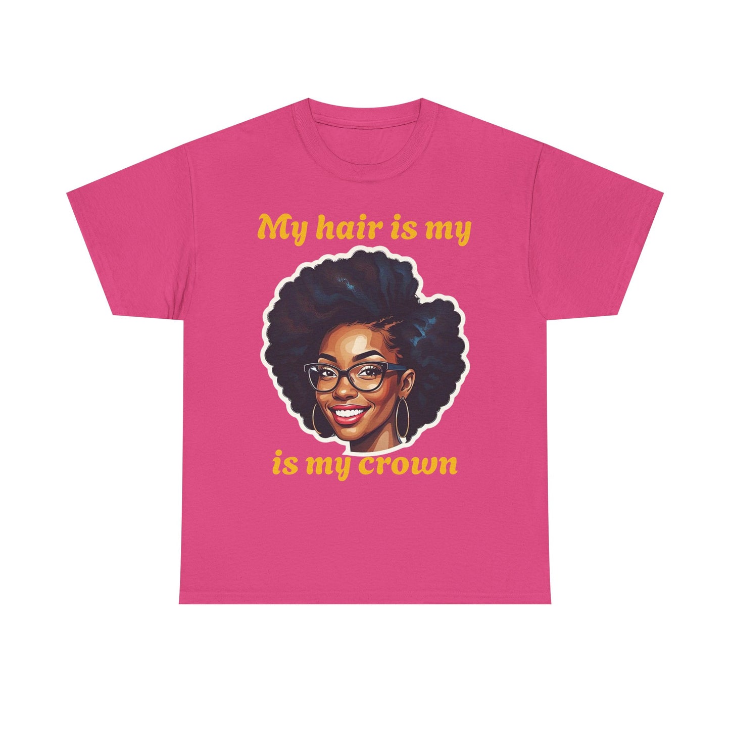 Empowering Afrocentric Tee | My Hair is My Crown | Unisex Cotton T-Shirt, Gift for Natural Hair Lovers, Black History Month, Affirmation