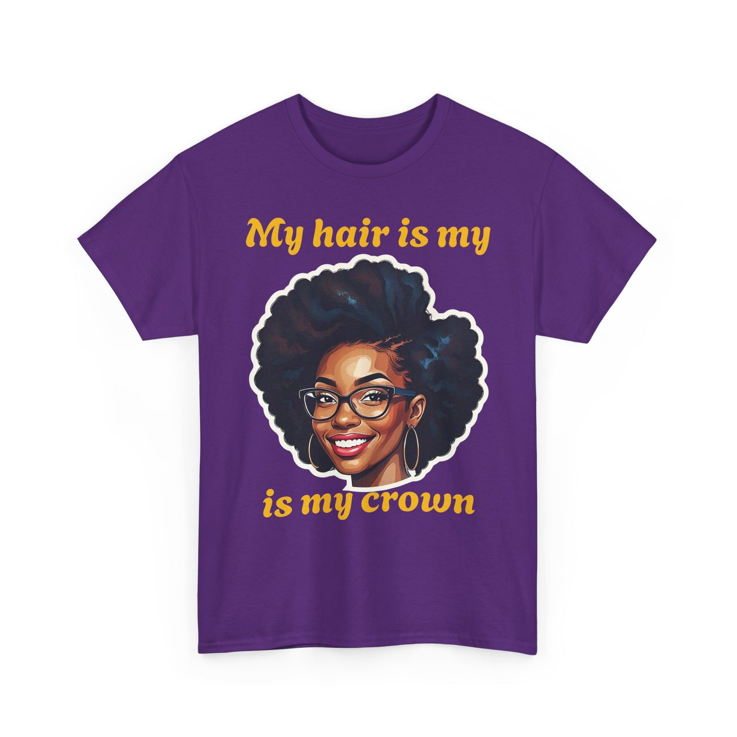 Empowering Afrocentric Tee | My Hair is My Crown | Unisex Cotton T-Shirt, Gift for Natural Hair Lovers, Black History Month, Affirmation