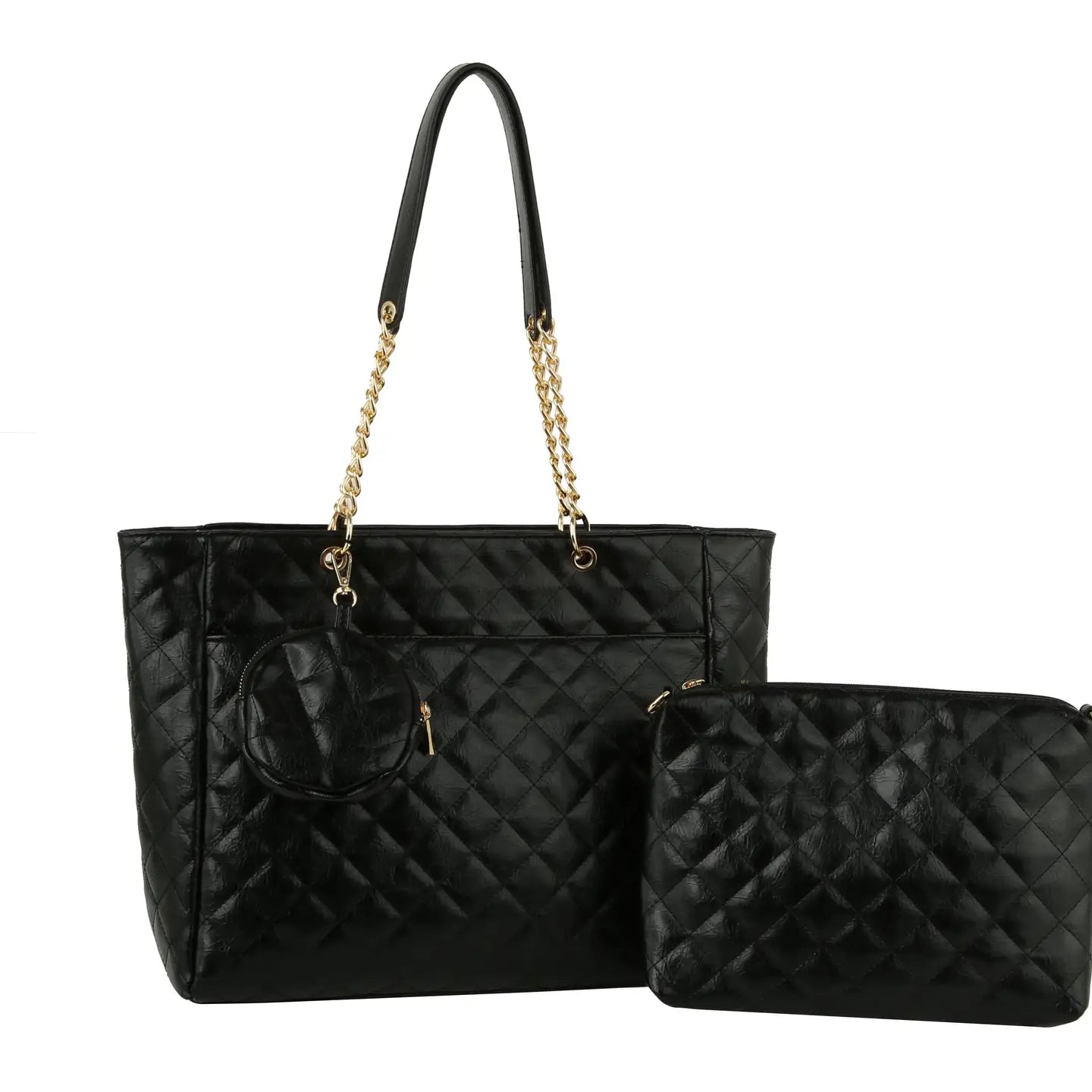 Fashion Quilted Three Pieces Set Large Tote