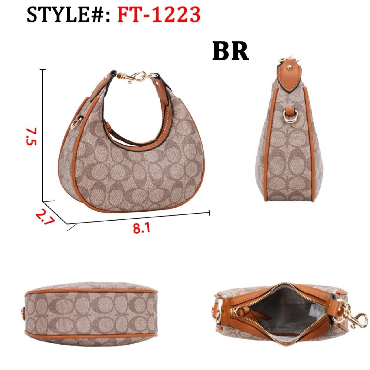 Oval Print Design Crossbody Bag