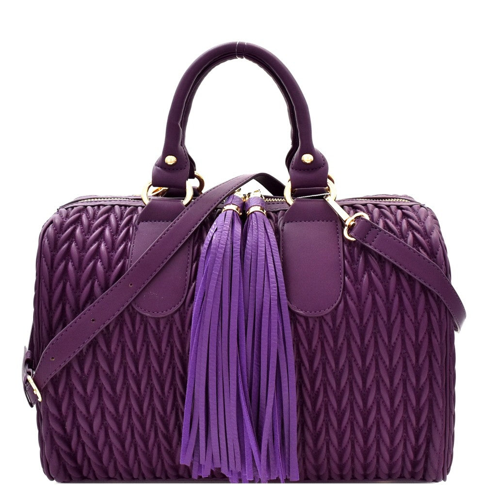 Braided Satchel with Tassel