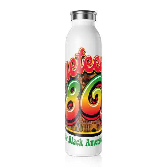 Juneteenth Water Bottle, African American History Gift, Black Pride Slim Bottle,