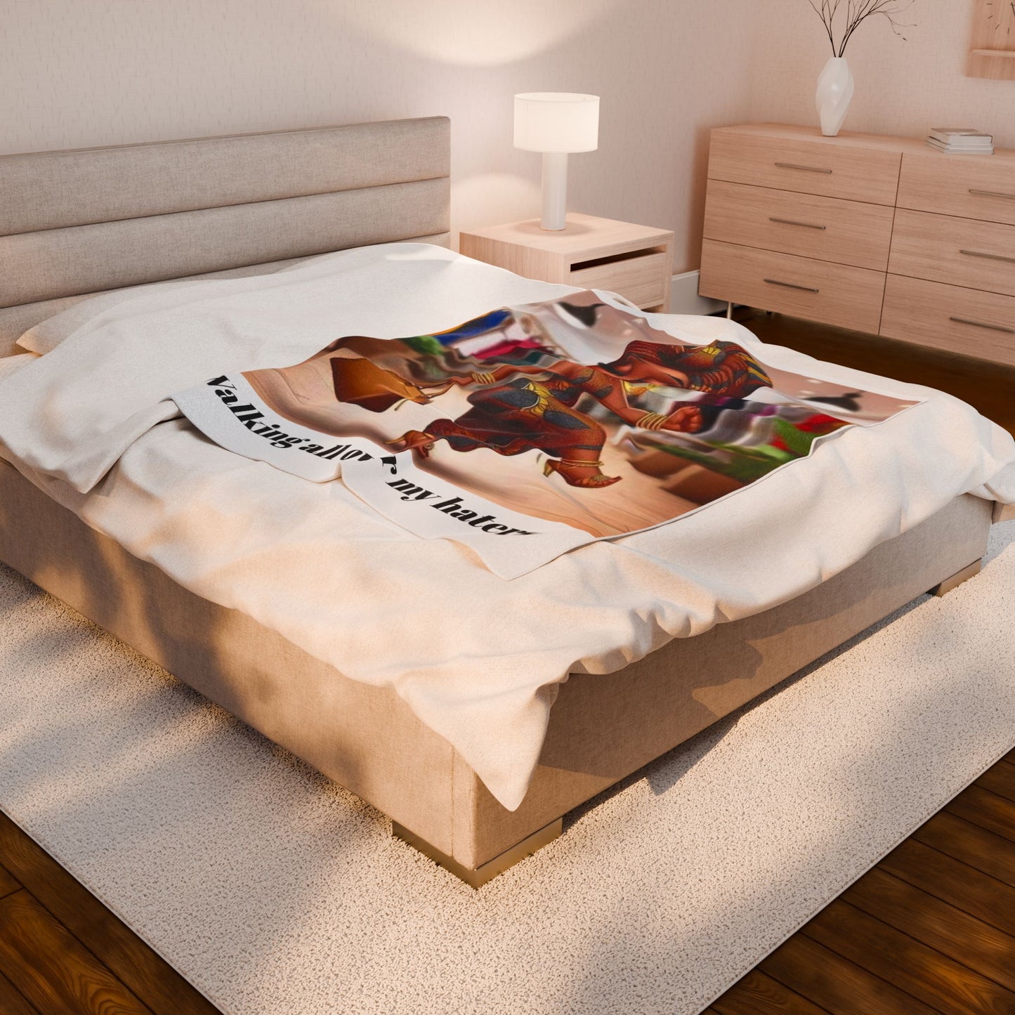 Walking all over my haters Velveteen Plush Blanket