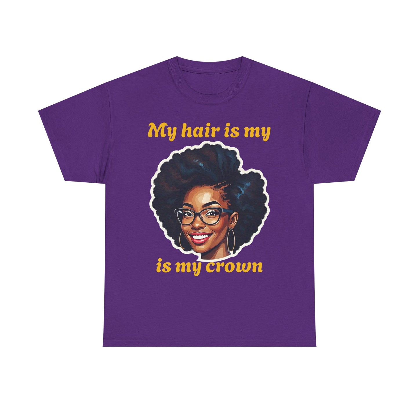 Empowering Afrocentric Tee | My Hair is My Crown | Unisex Cotton T-Shirt, Gift for Natural Hair Lovers, Black History Month, Affirmation
