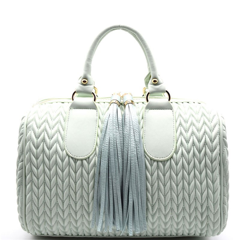 Braided Satchel with Tassel