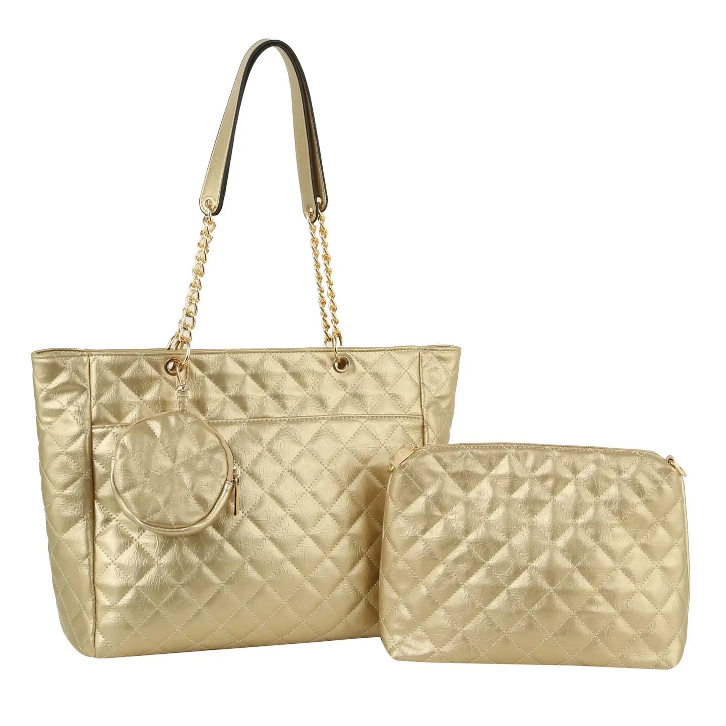 Fashion Quilted Three Pieces Set Large Tote