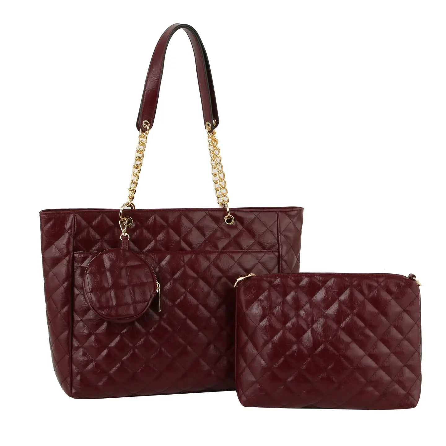 Fashion Quilted Three Pieces Set Large Tote