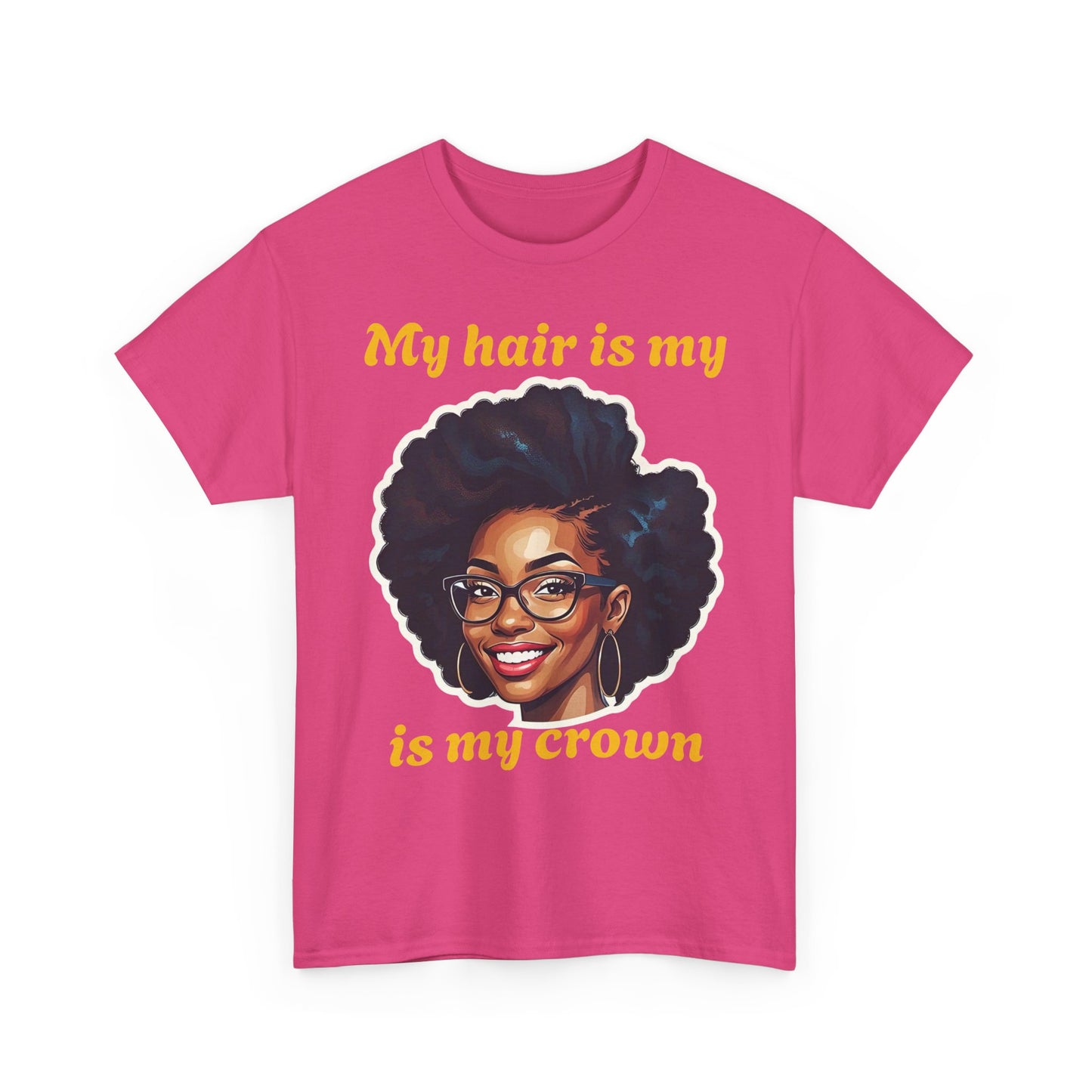 Empowering Afrocentric Tee | My Hair is My Crown | Unisex Cotton T-Shirt, Gift for Natural Hair Lovers, Black History Month, Affirmation