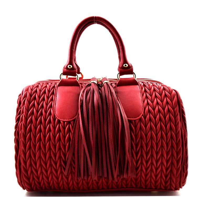 Braided Satchel with Tassel