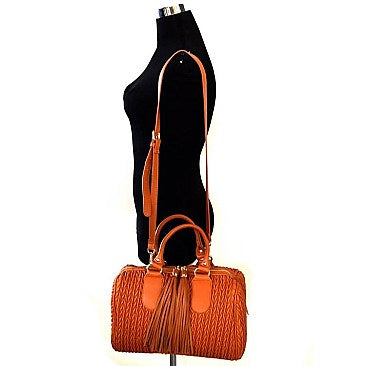 Braided Satchel with Tassel