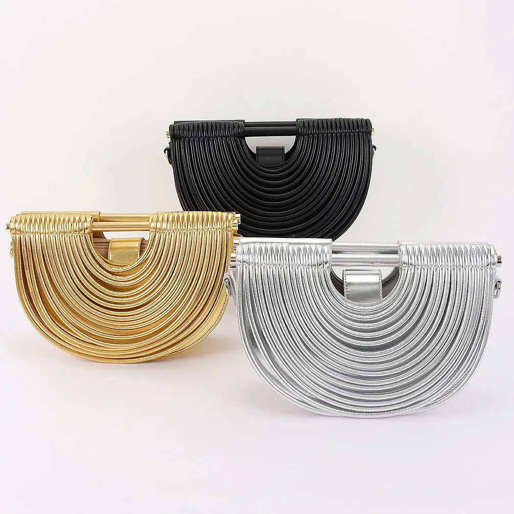 Metallic Faux Leather Noodle Bag case of 3 $29.00 MSRP $50.00