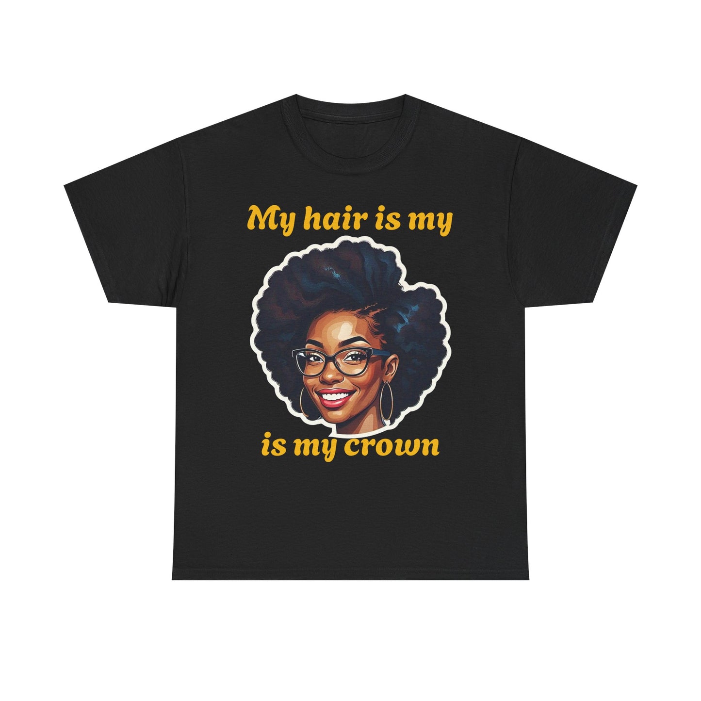 Empowering Afrocentric Tee | My Hair is My Crown | Unisex Cotton T-Shirt, Gift for Natural Hair Lovers, Black History Month, Affirmation