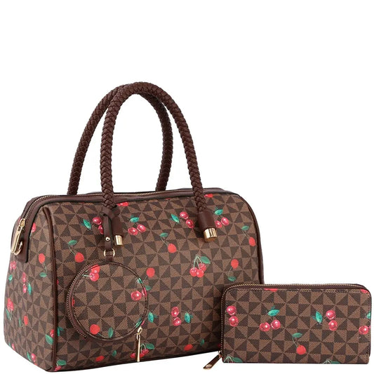 3IN1 Cherry Monogram Boston Bag W Wallet & Coin case of 3
$45.25 MSRP $89.99