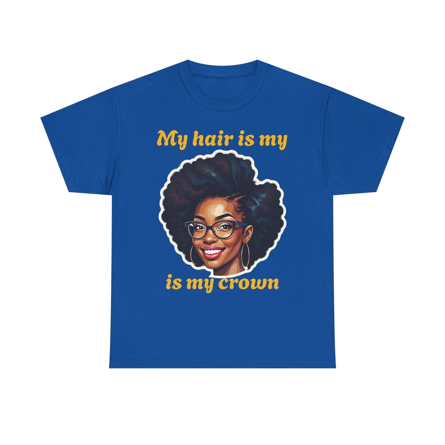 Empowering Afrocentric Tee | My Hair is My Crown | Unisex Cotton T-Shirt, Gift for Natural Hair Lovers, Black History Month, Affirmation