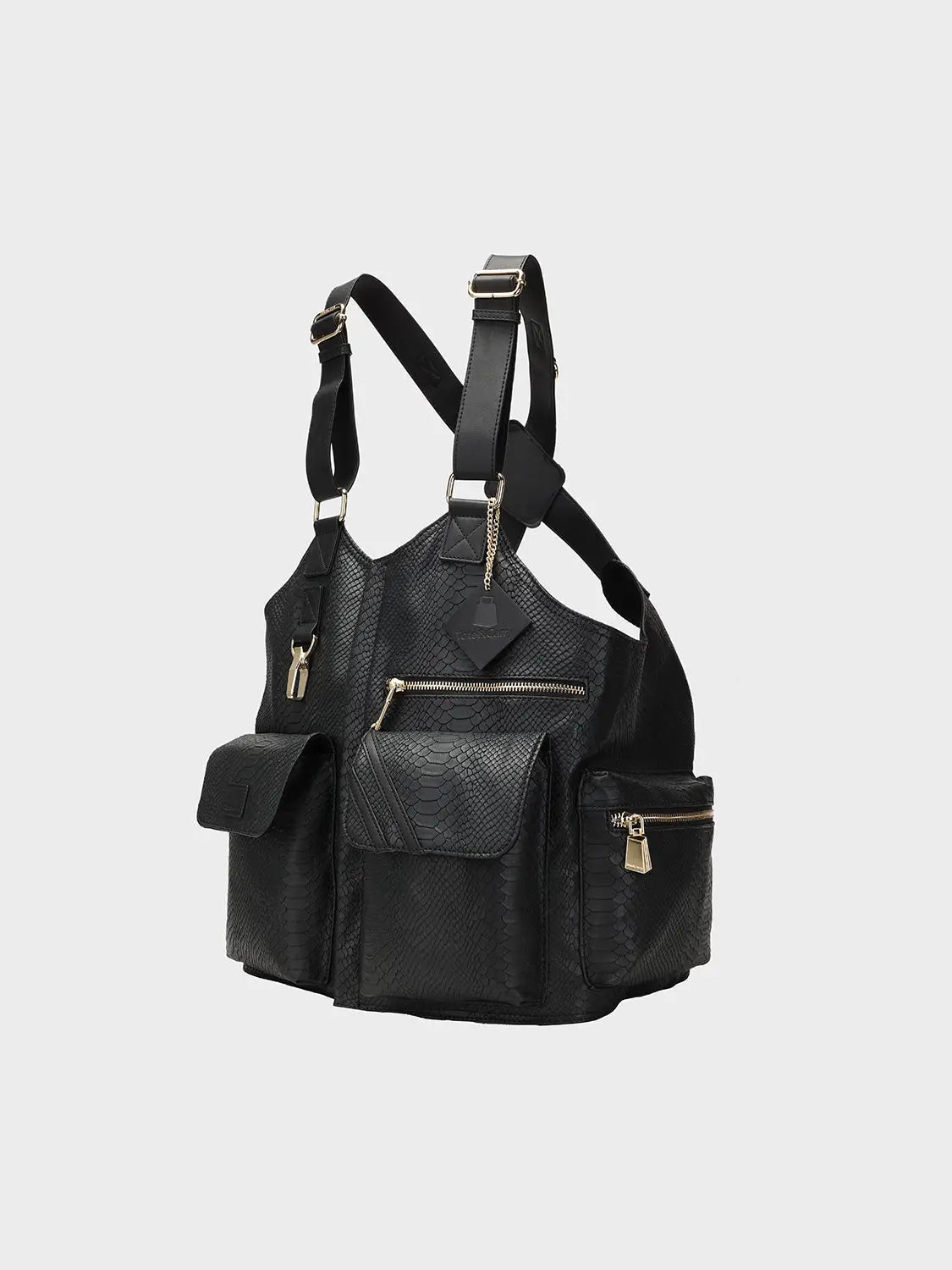 Tactical Leather Vest in Black