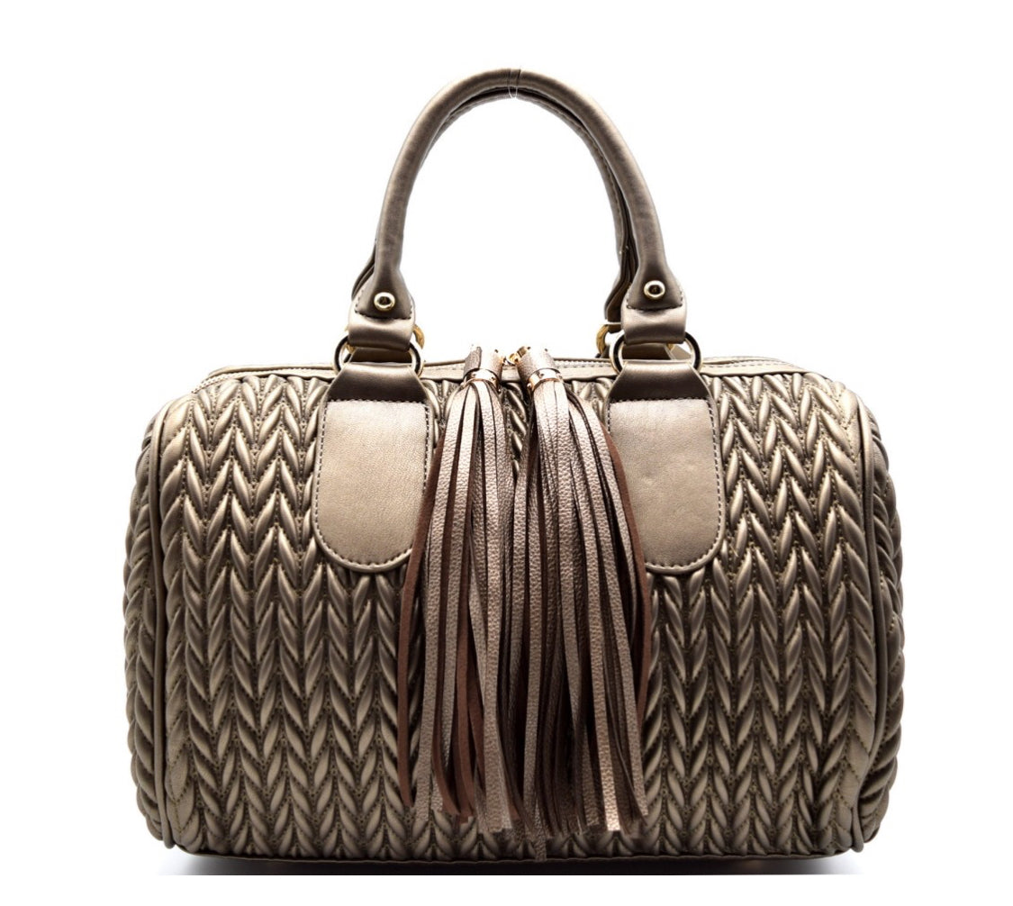 Braided Satchel with Tassel