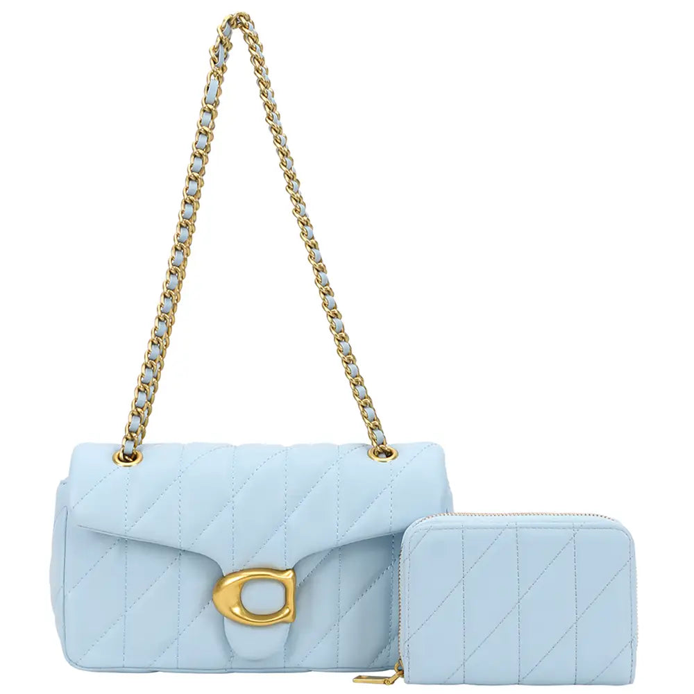 2IN1 Quilted Design Crossbody Bag W Wallet Set,