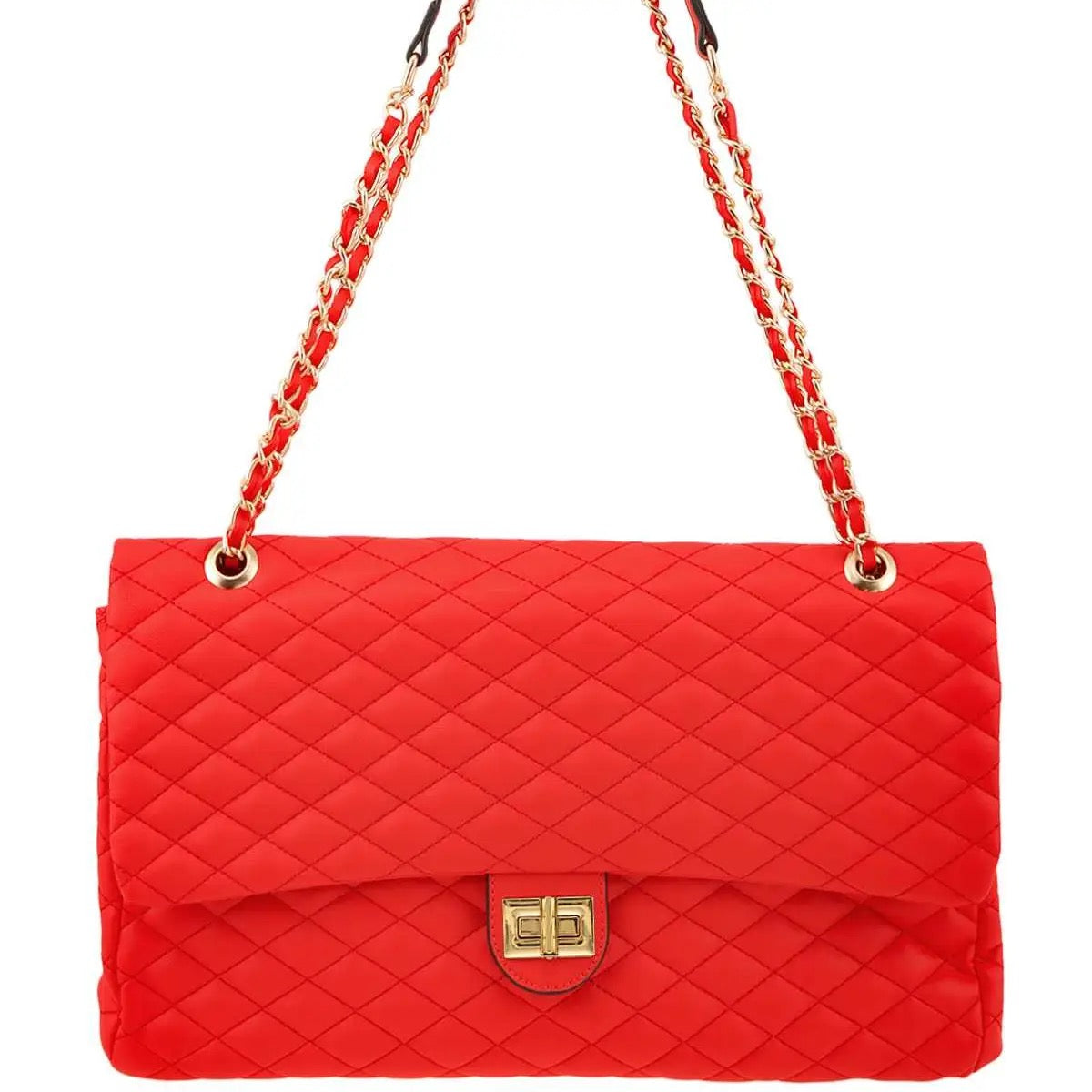 Medium Leather Chain Quilted Shoulder Bag