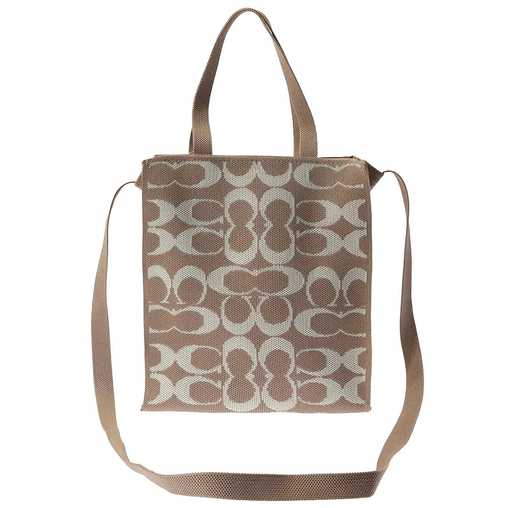 Double Oval Pattern Design Handle Crossbody Bag
