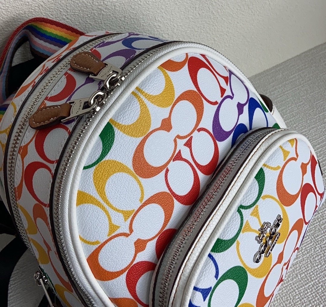NWT COACH CK377 MINI COURT BACKPACK RAINBOW SIGNATURE PRIDE