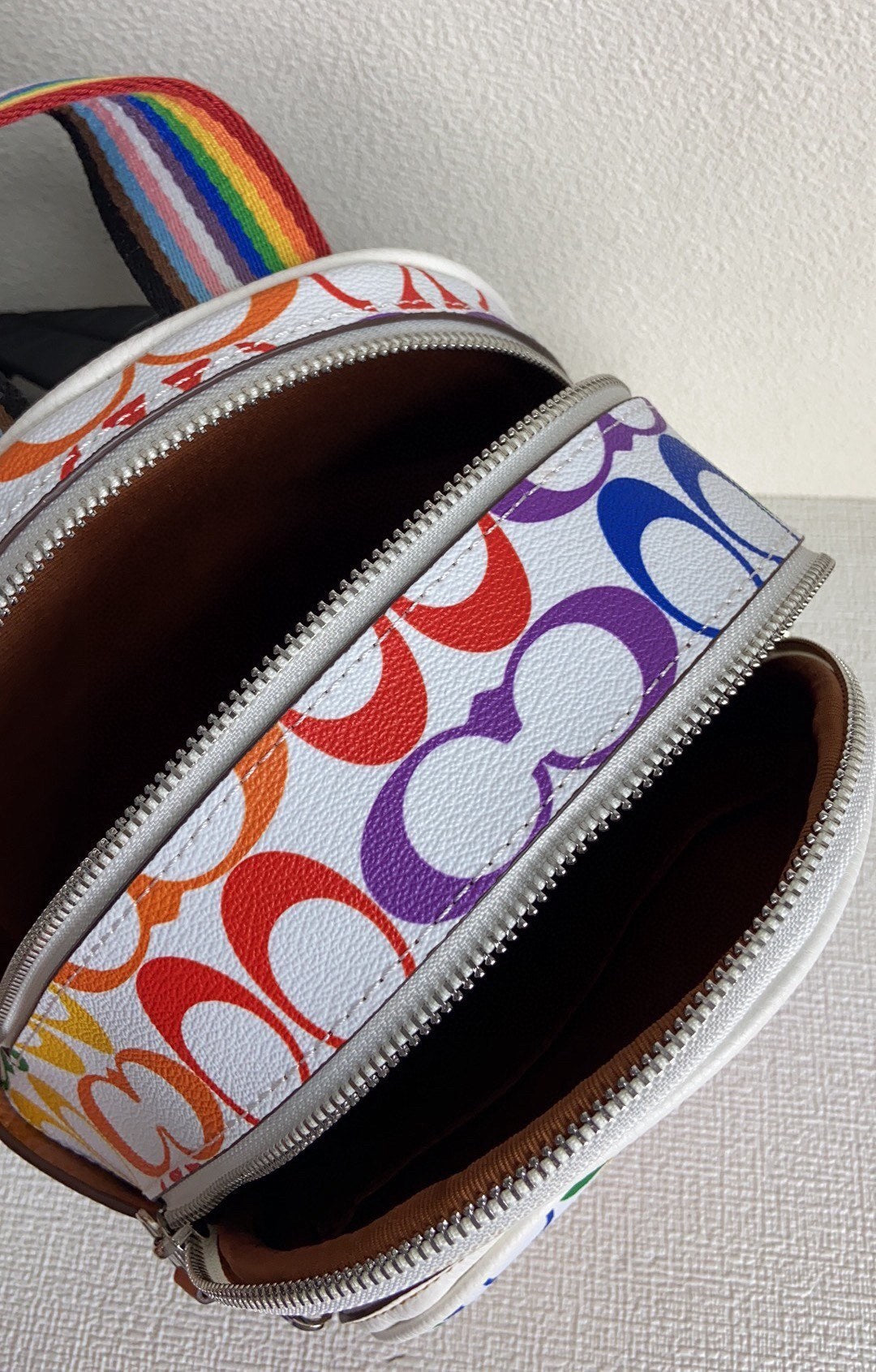 NWT COACH CK377 MINI COURT BACKPACK RAINBOW SIGNATURE PRIDE