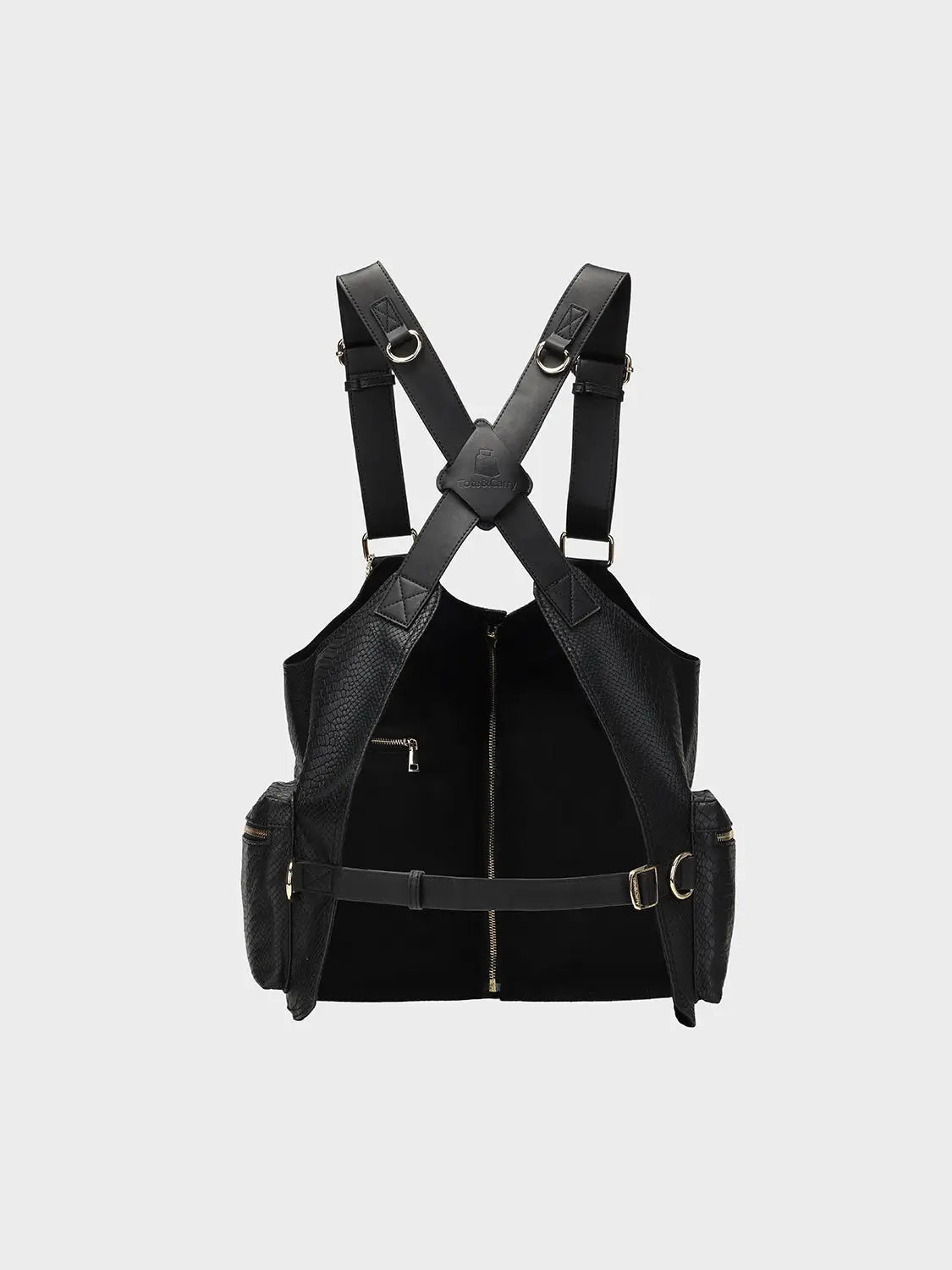 Tactical Leather Vest in Black