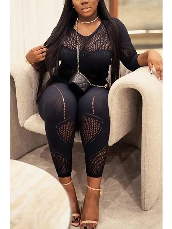 Crochet Mesh Jumpsuits