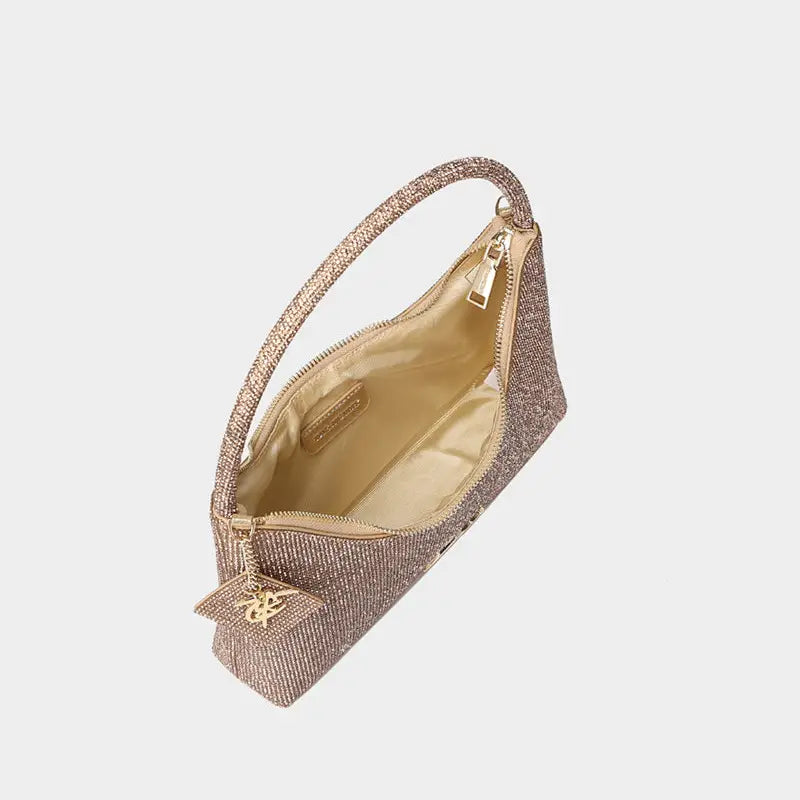 Glitter Crescent Purse in Gold