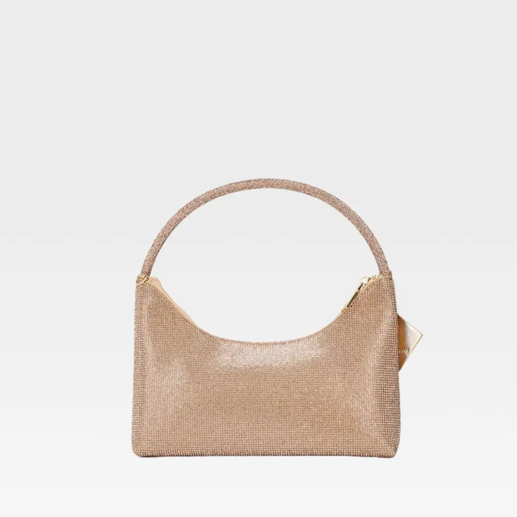 Glitter Crescent Purse in Gold