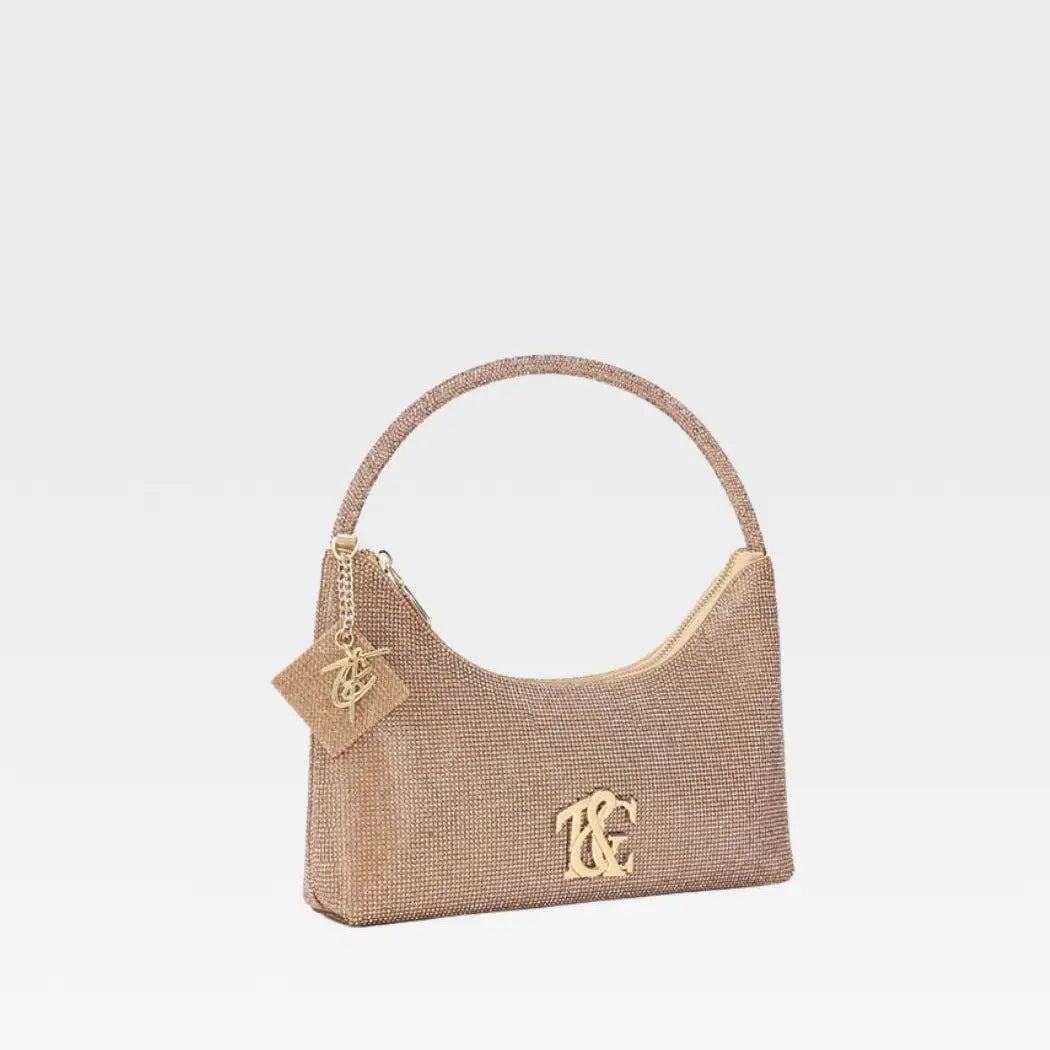 Glitter Crescent Purse in Gold