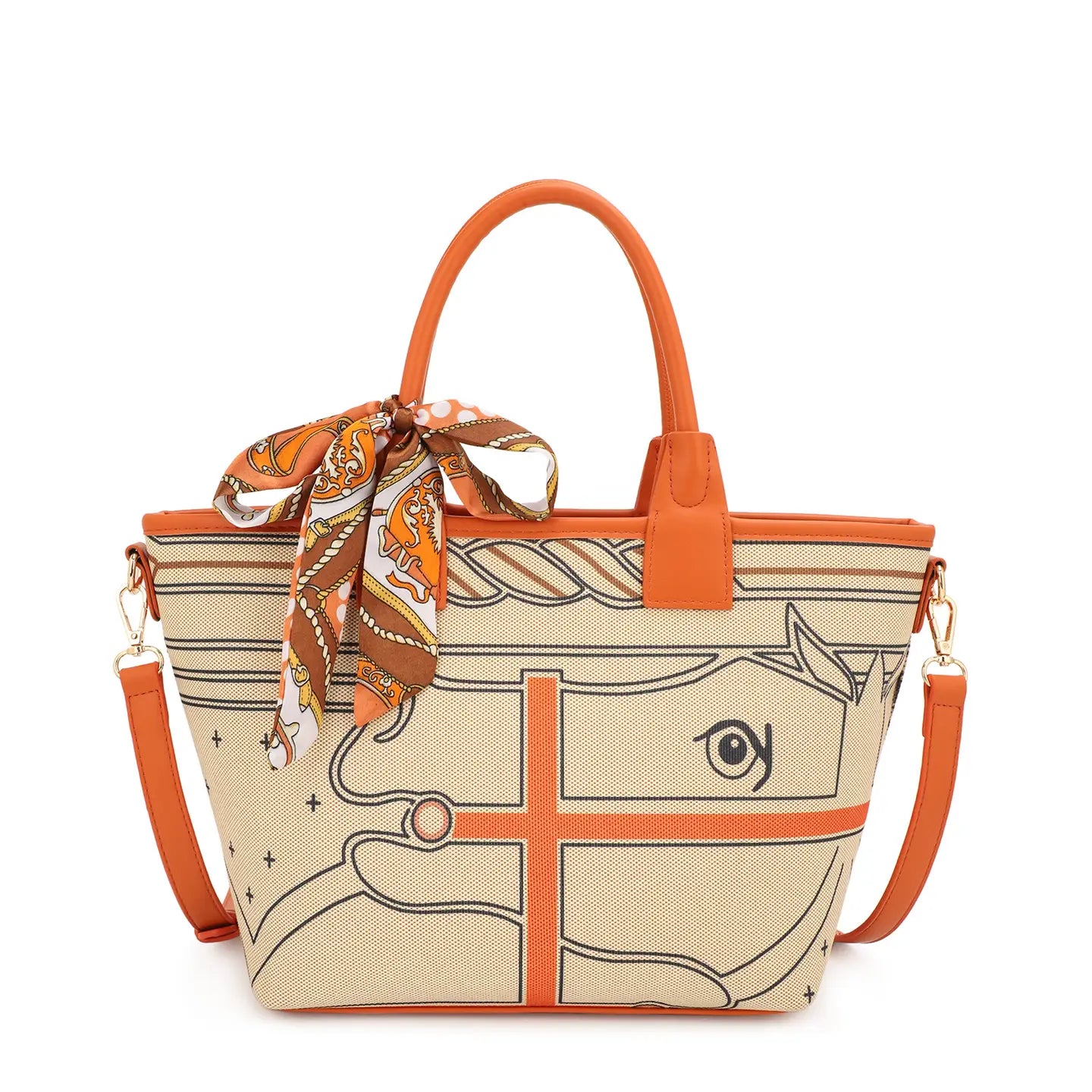 Shriya Printed Tote Bag with Scarf