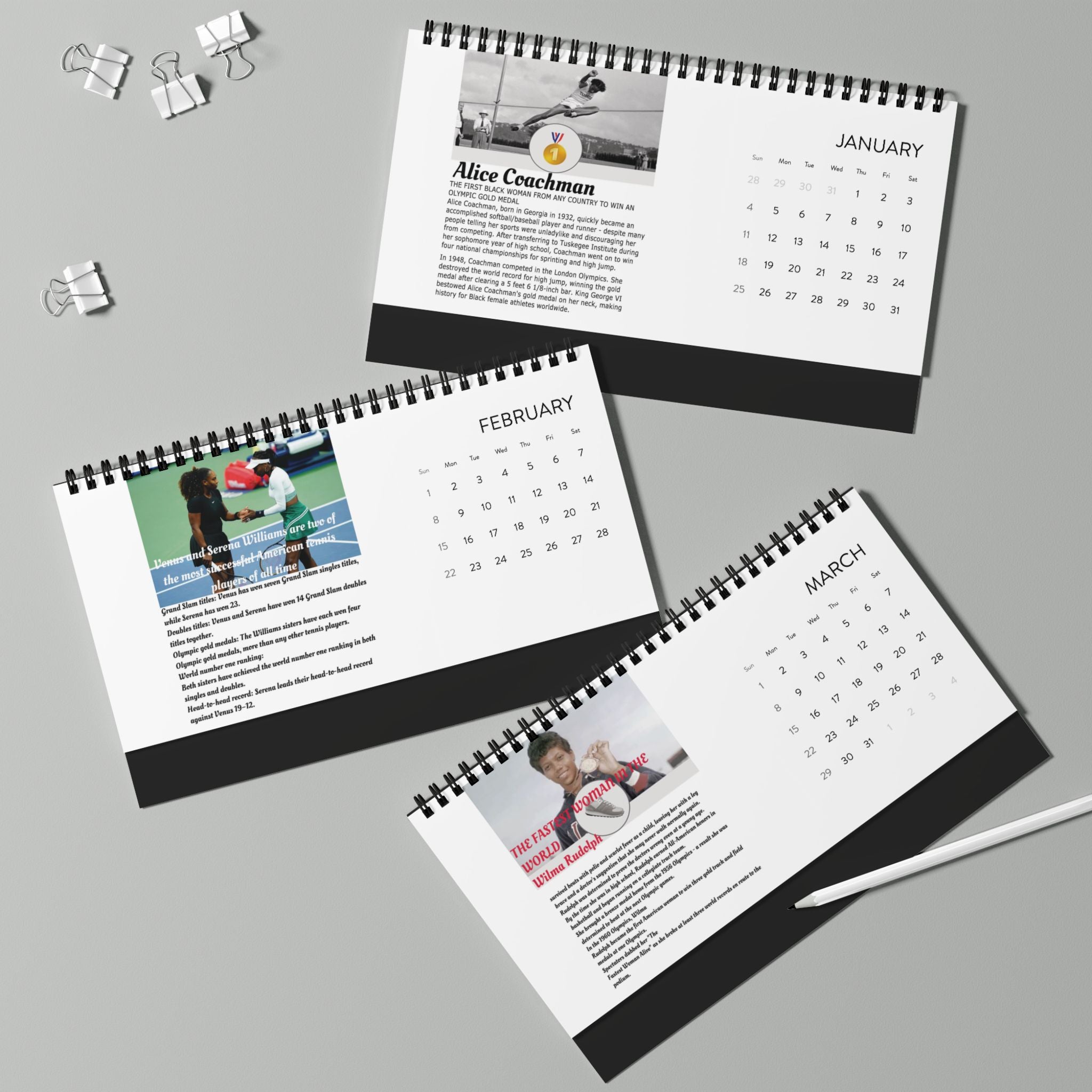 Calendar Black Women in Sports Desktop Calendar 2026