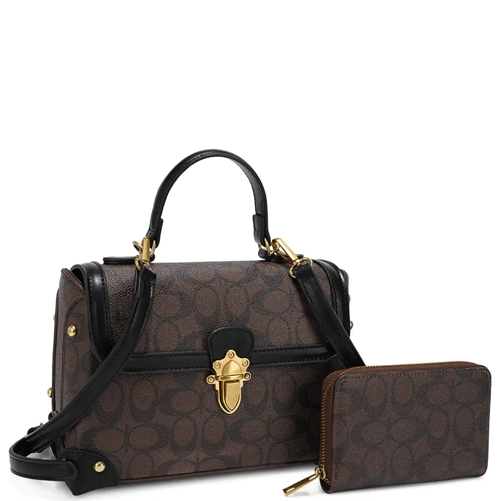 2in1 Oval Print Handle Satchel