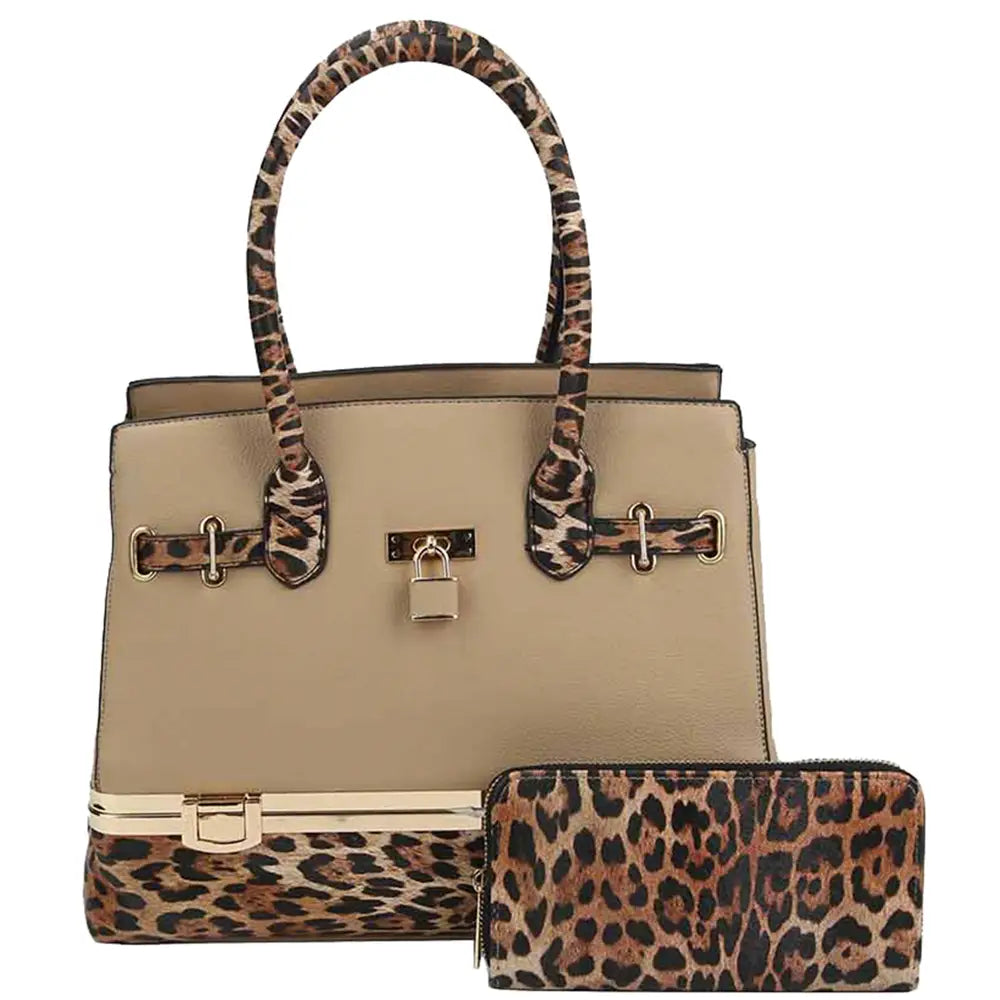 2in1 Two Tone Leopard Print Satchel $110.00 MSRP $95.00