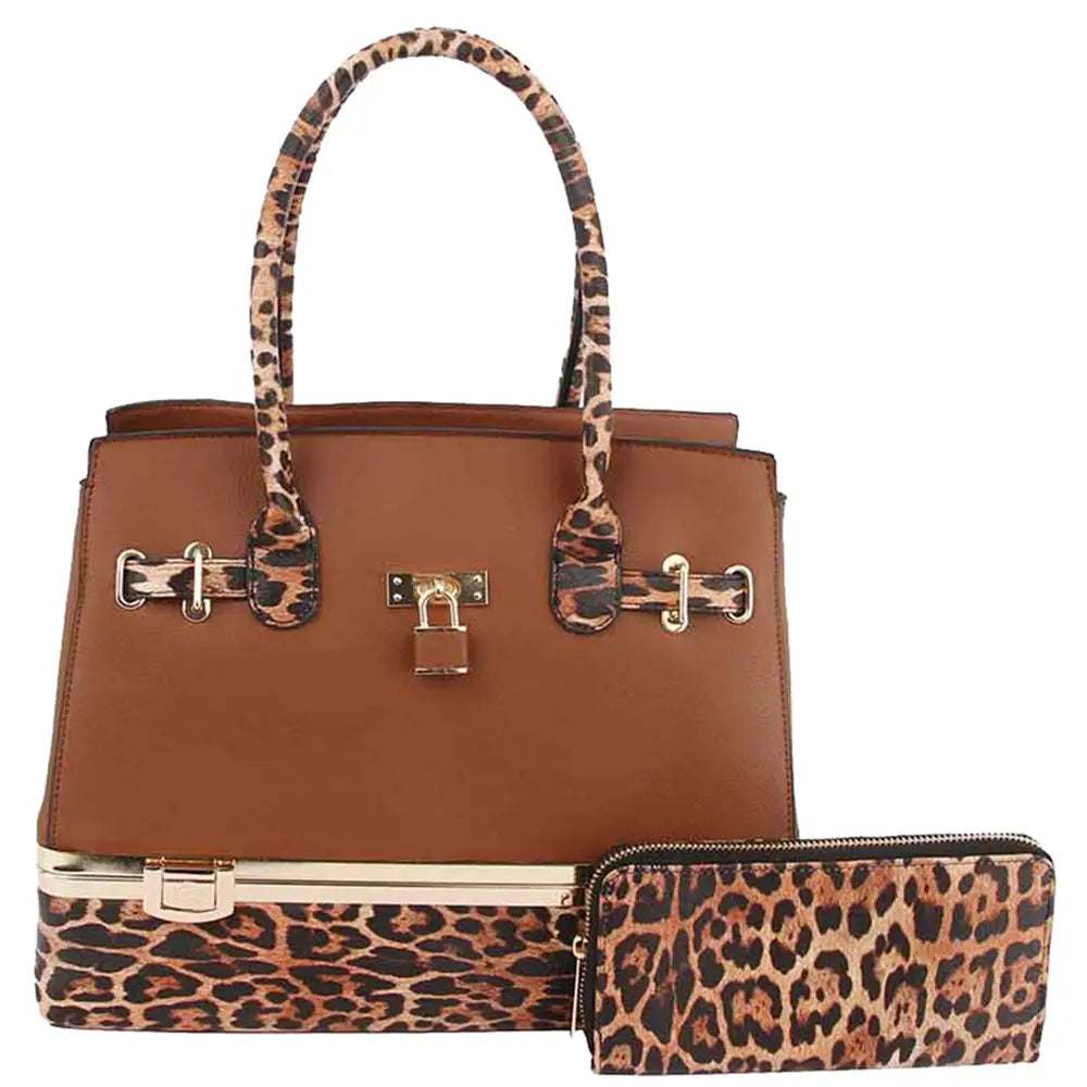 2in1 Two Tone Leopard Print Satchel $110.00 MSRP $95.00