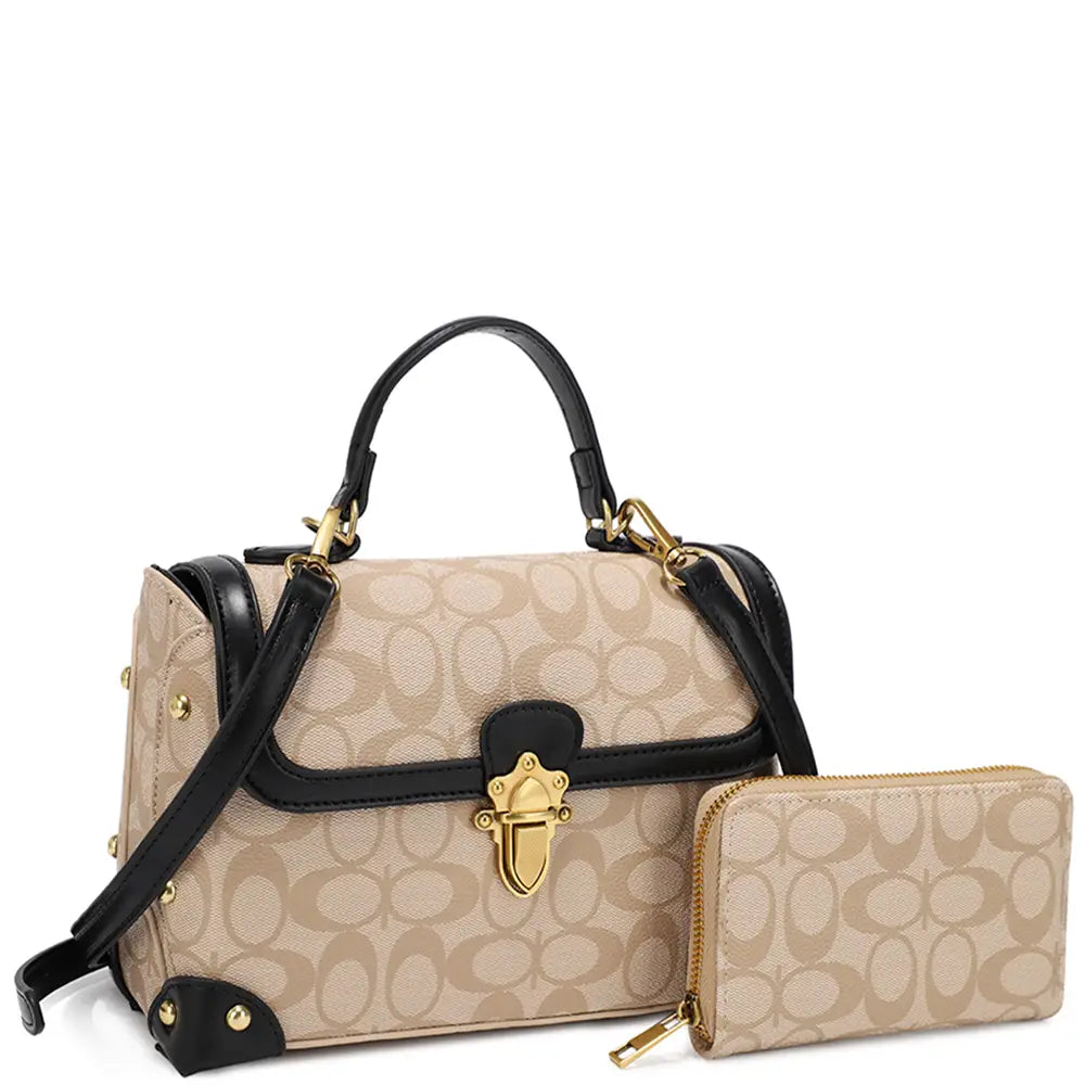 2in1 Oval Print Handle Satchel